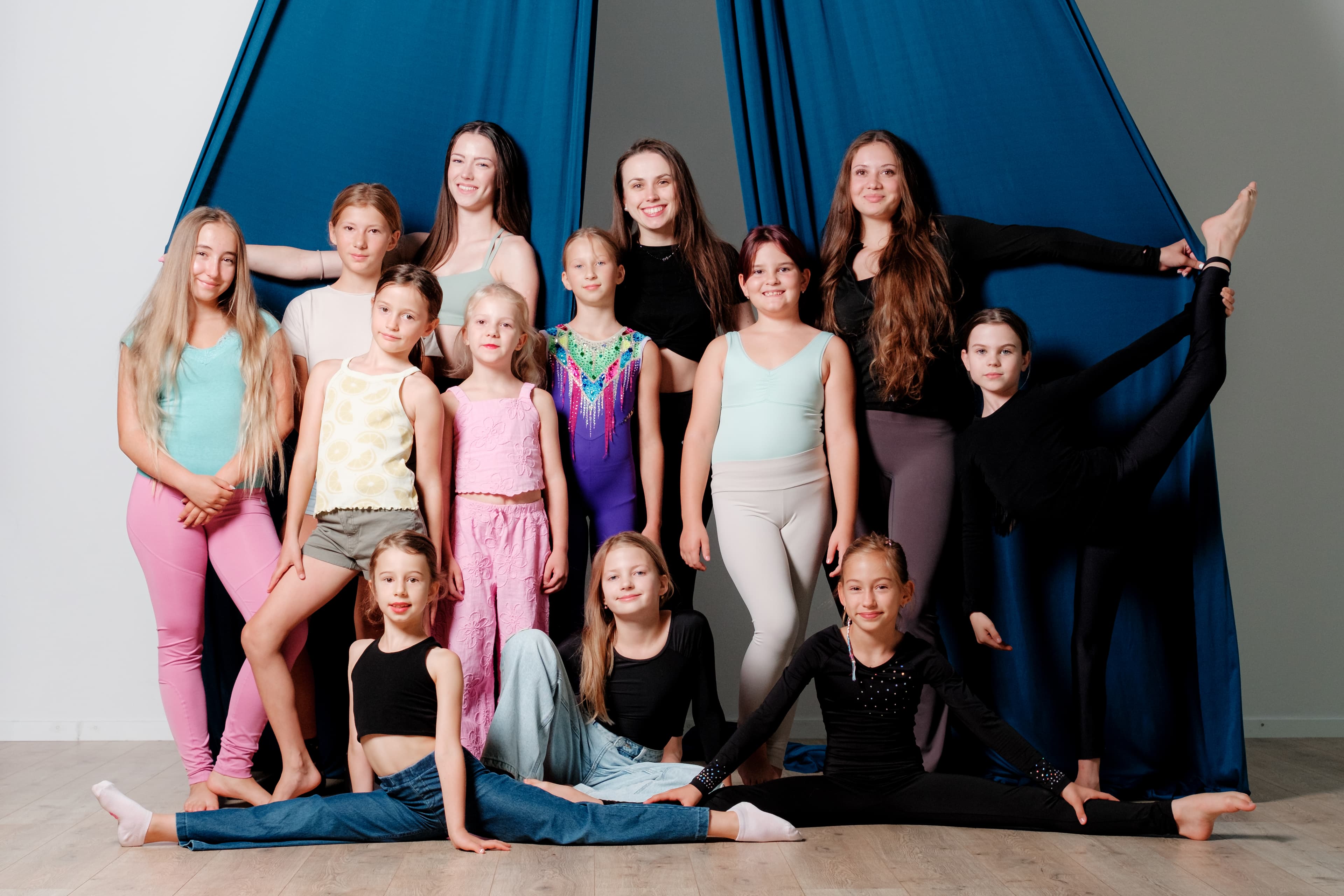 Children and trainers at the Flying Stars summer camp